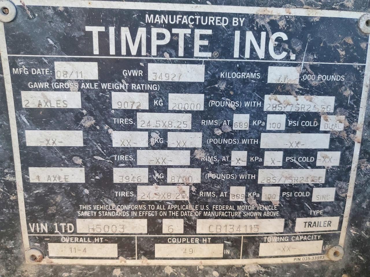 2012 Timpte Hopper Trl-grain Trailer