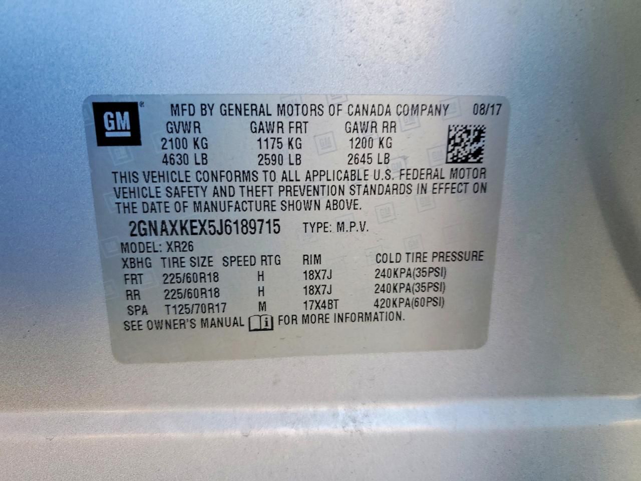 2018 Chevrolet Equinox lt