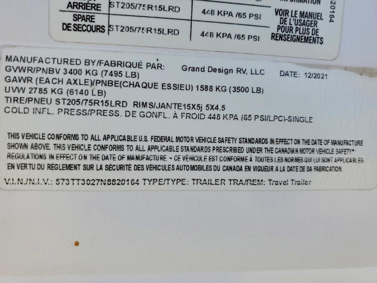 2022 Grand Transcend Recreational Vehicle (RV)