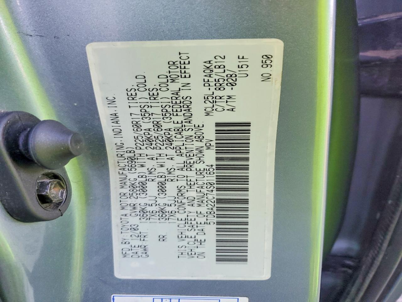2004 Toyota Sienna xle