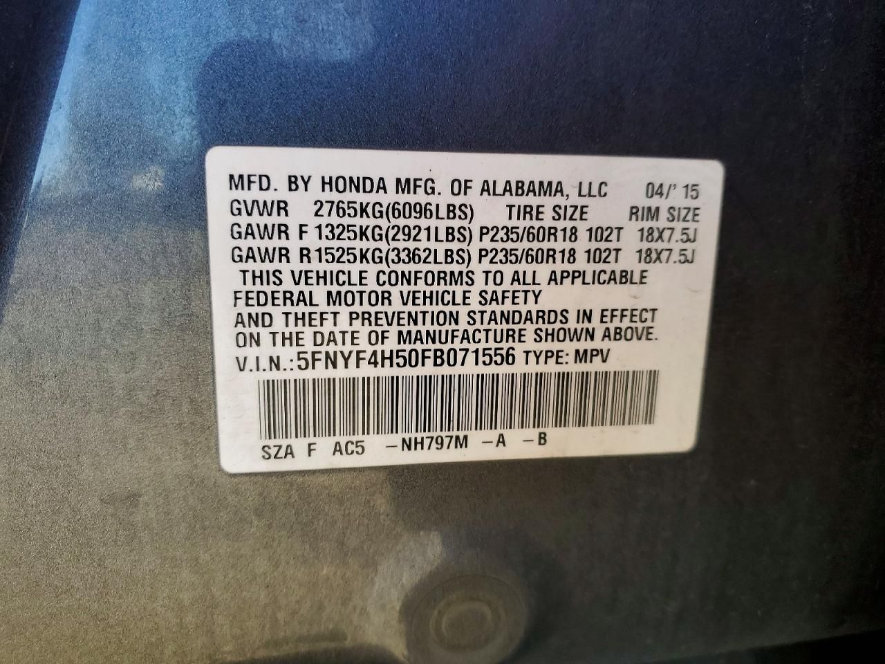 2015 Honda Pilot exl