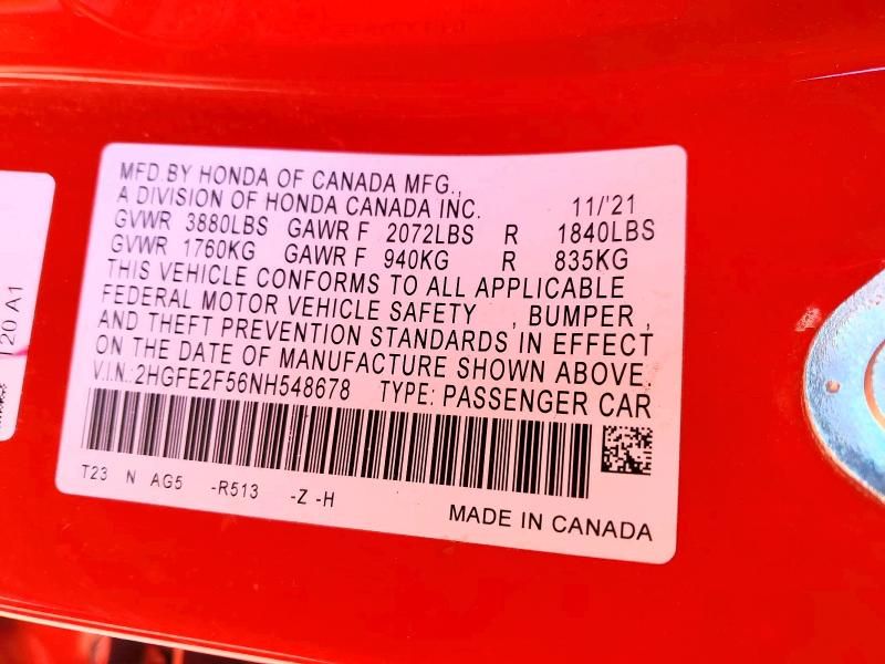 2022 Honda Civic Sport