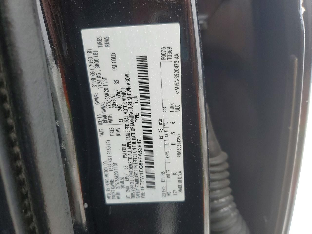 2015 Ford F150 Supercrew