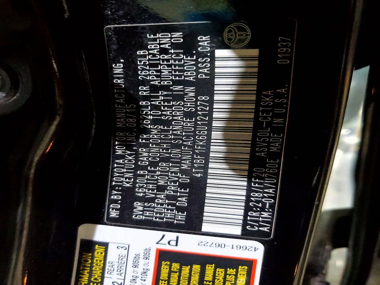 2016 Toyota Camry le