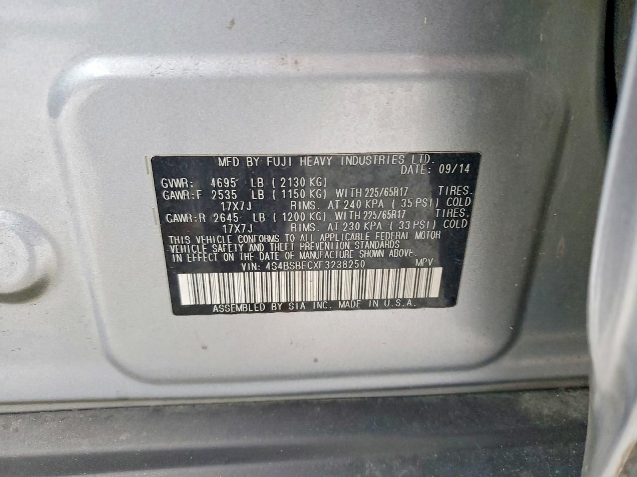 2015 Subaru Outback 2.5i Premium