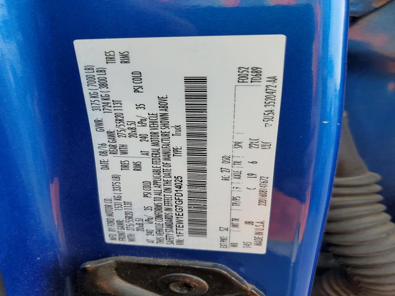 2016 Ford F150 Supercrew