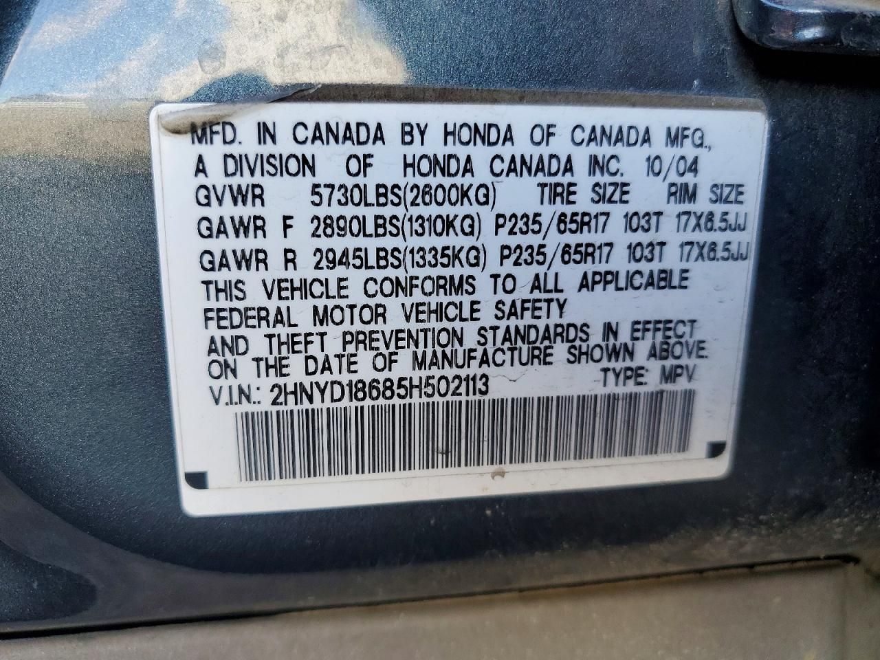 2005 Acura Mdx Touring