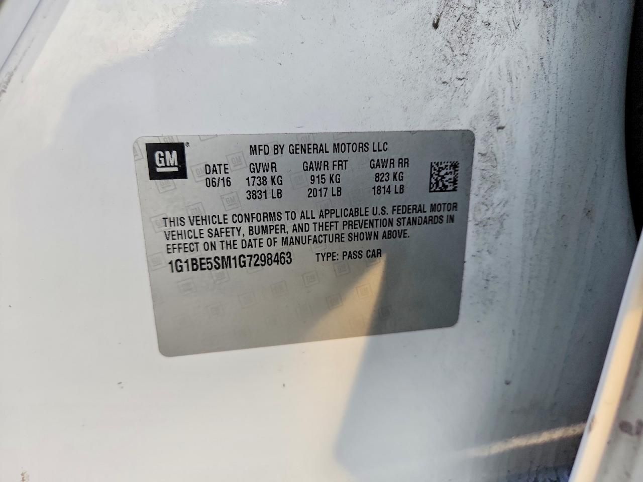 2016 Chevrolet Cruze lt