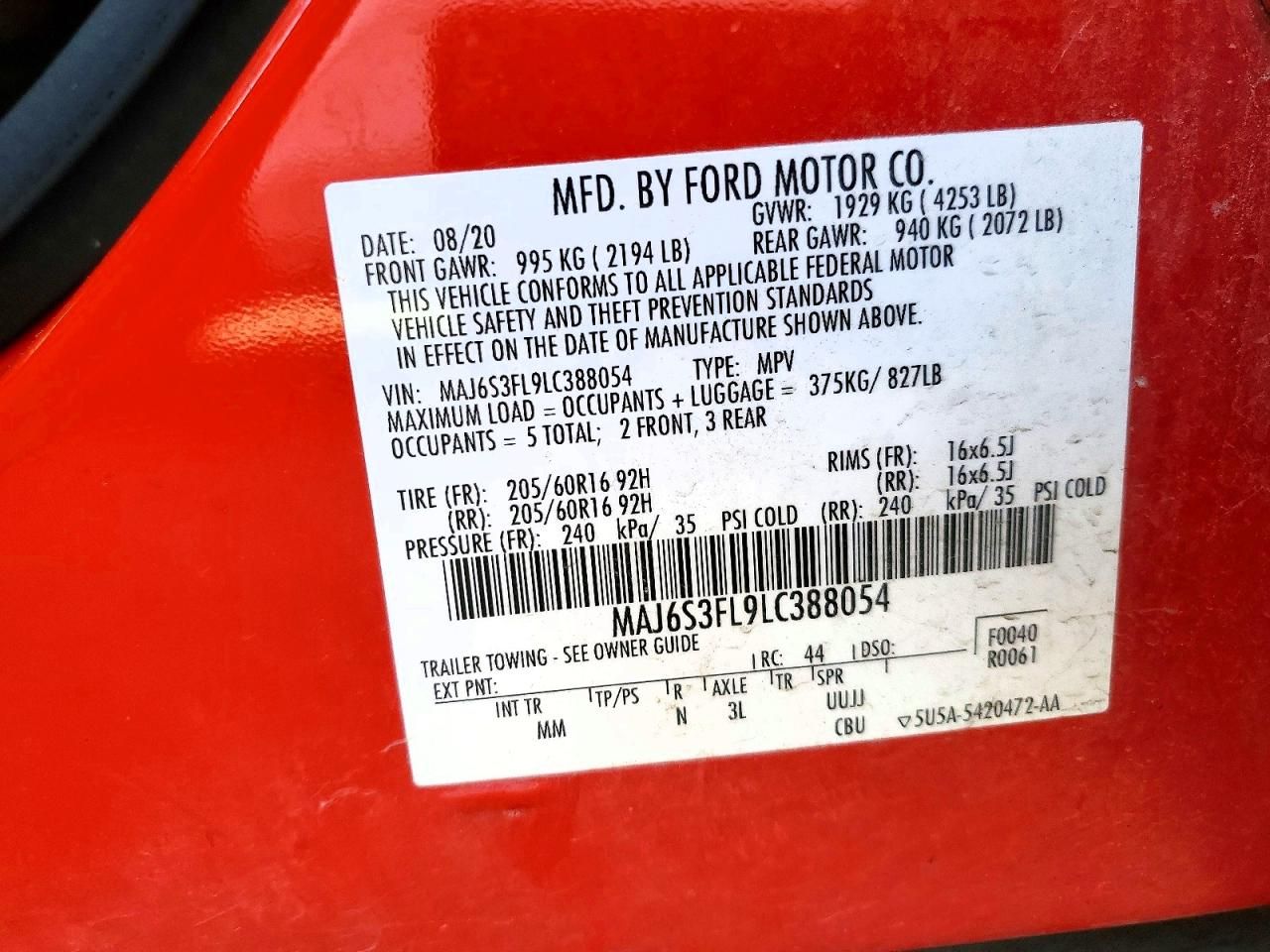 2020 Ford Ecosport s