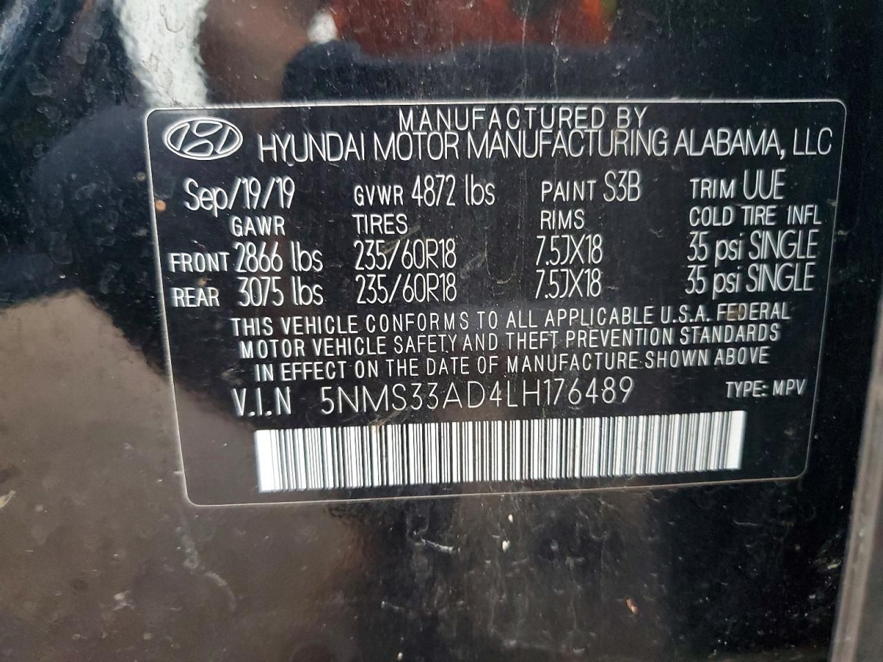 2020 Hyundai Santa fe sel