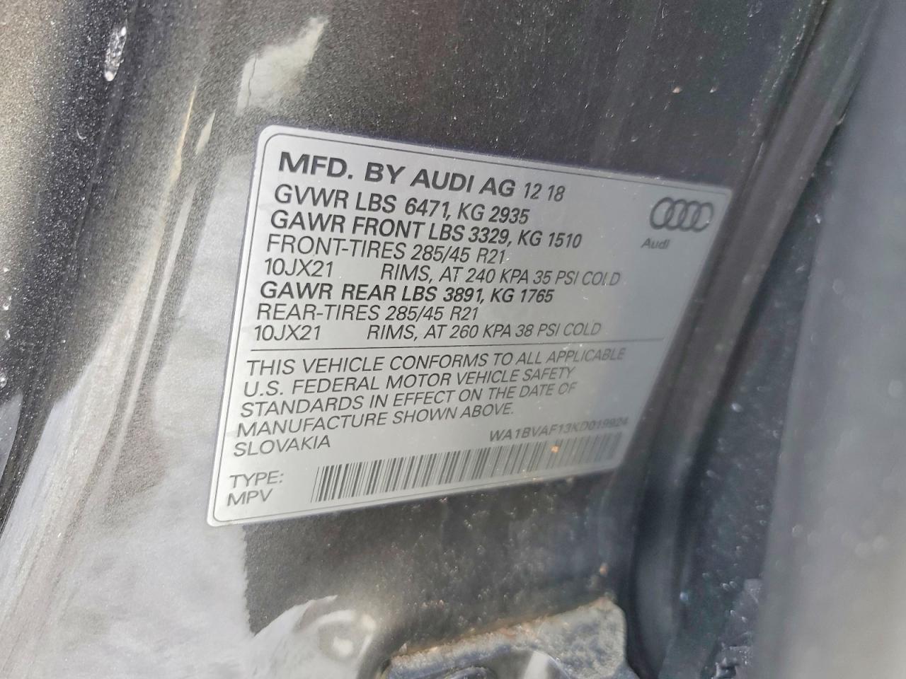 2019 Audi Q8 Premium Plus