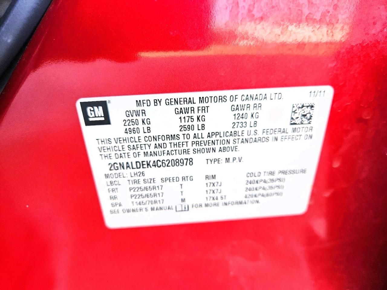 2012 Chevrolet Equinox lt