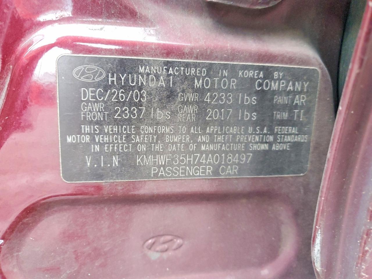 2004 Hyundai Sonata gls