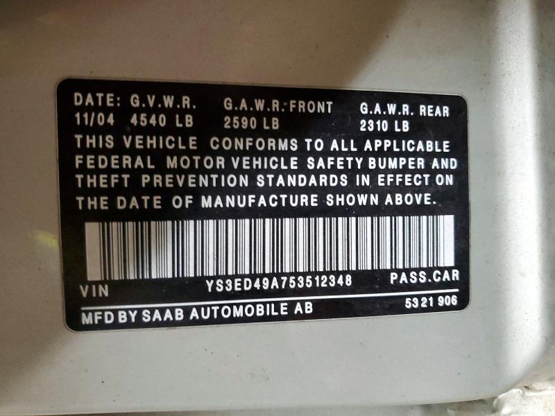 2005 Saab 9-5 arc