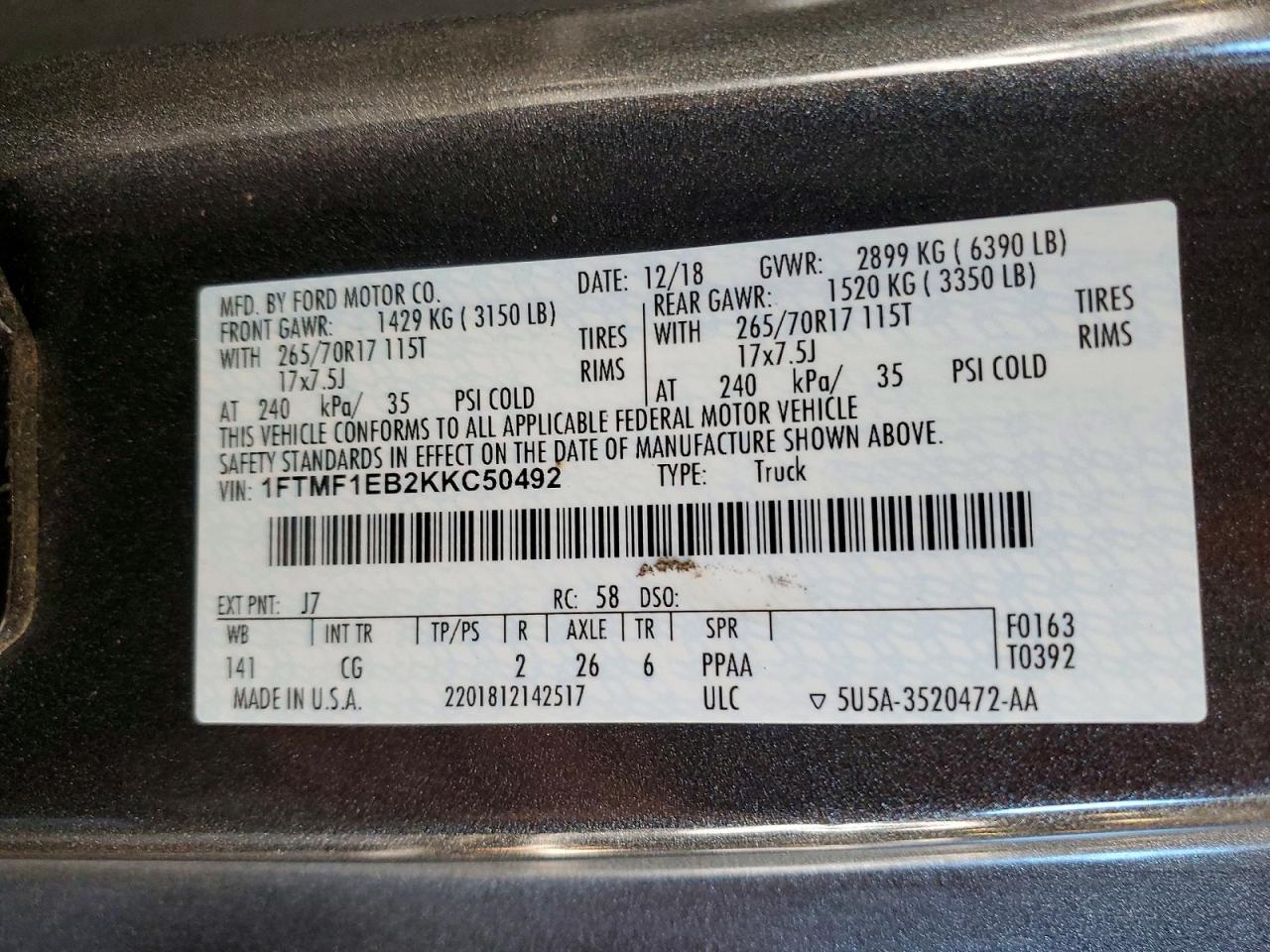 2019 Ford F150