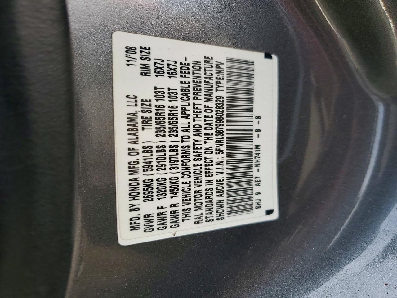 2009 Honda Odyssey exl