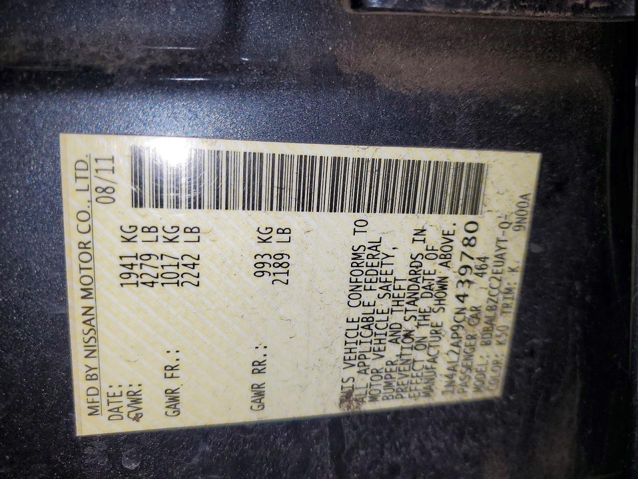 2012 Nissan Altima Base