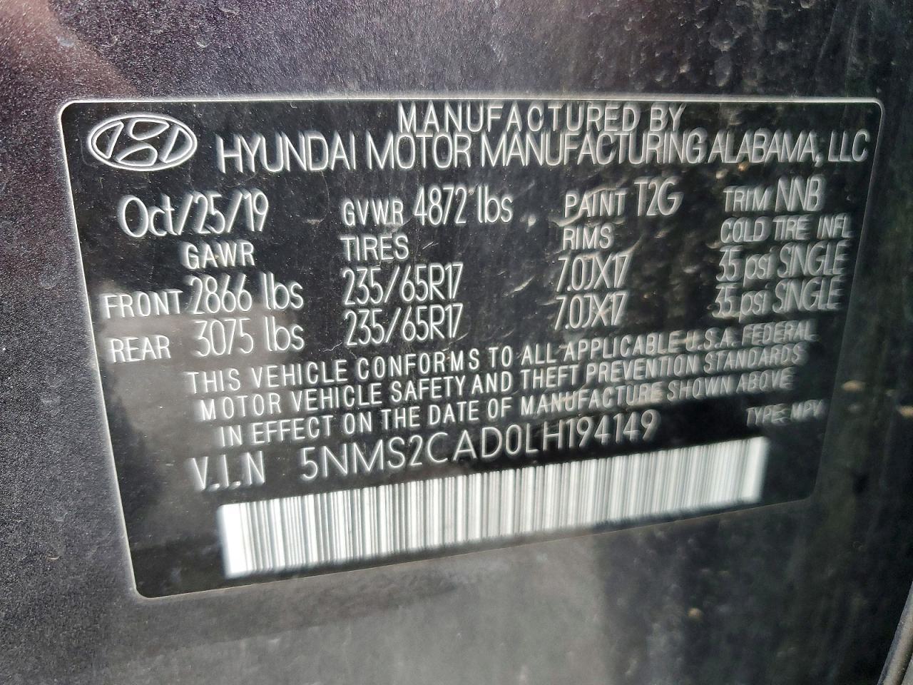 2020 Hyundai Santa fe se