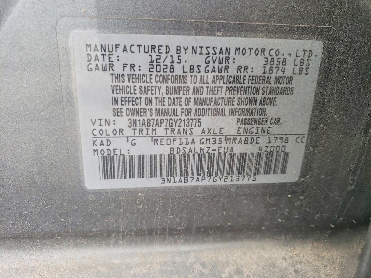 2016 Nissan Sentra s