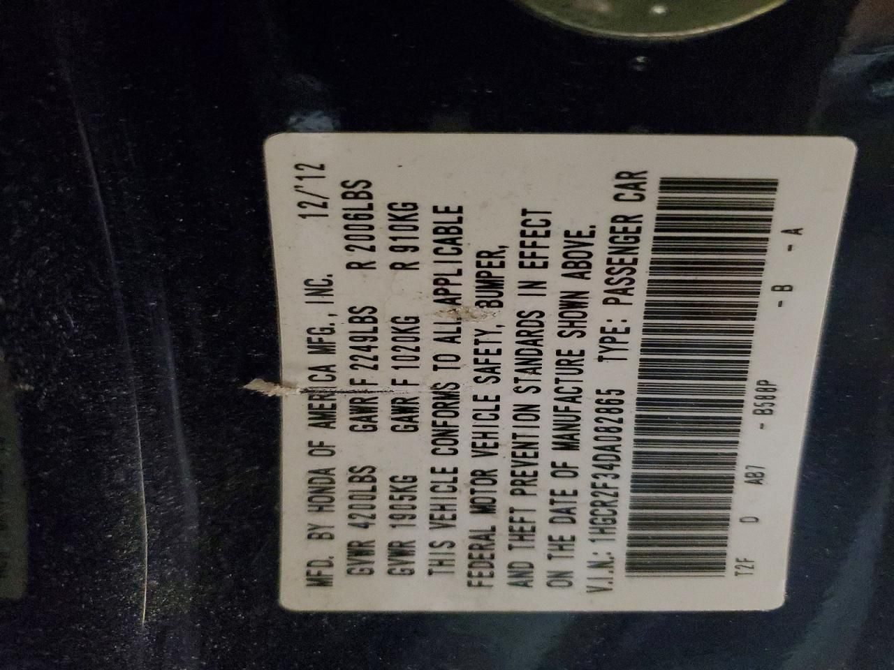 2013 Honda Accord lx