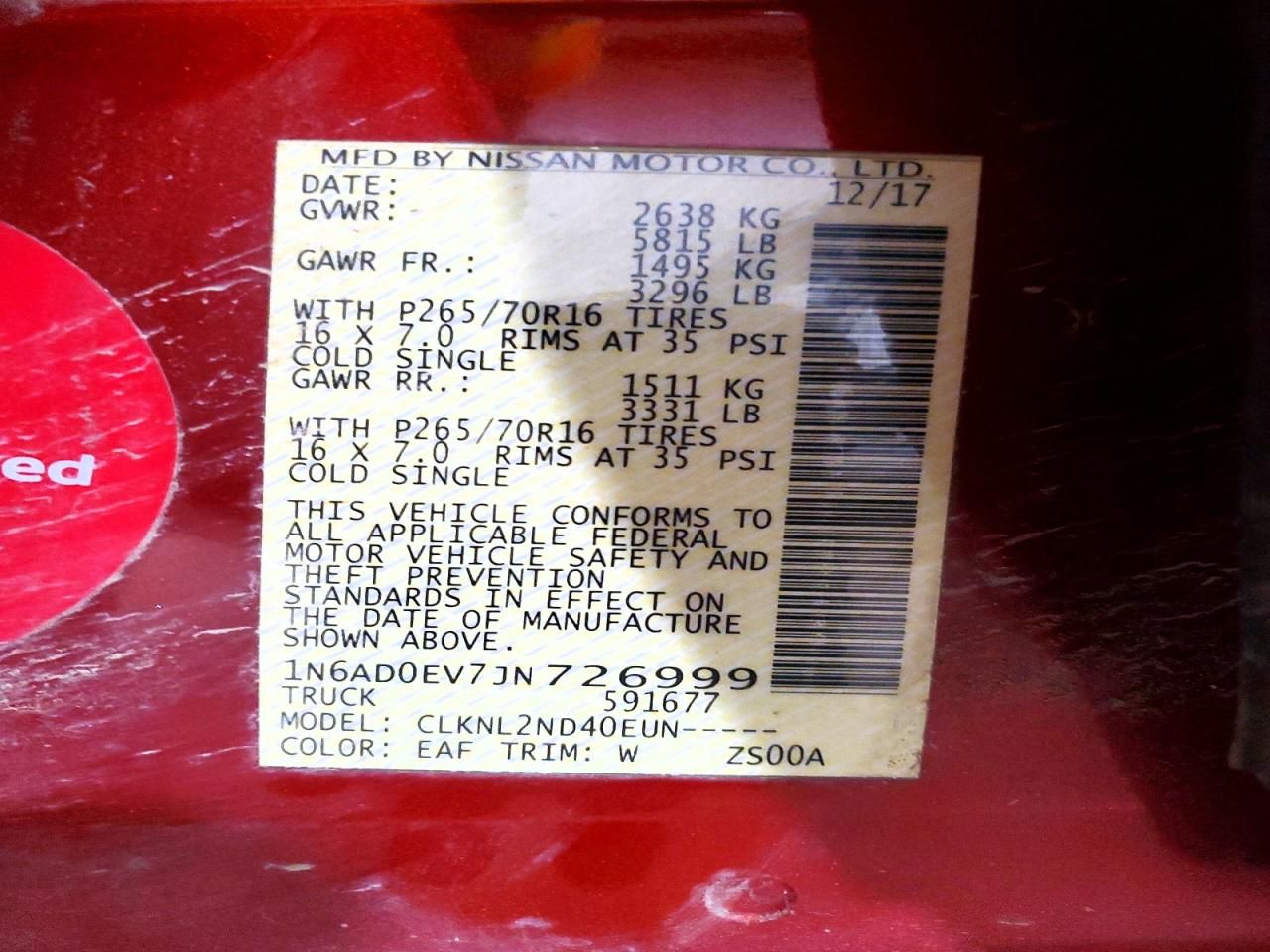 2018 Nissan Frontier s