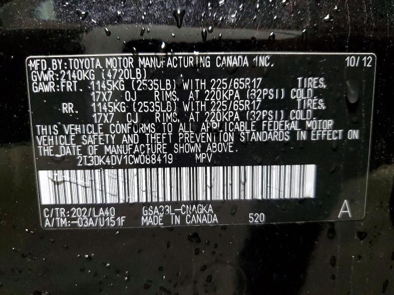 2012 Toyota Rav4 Limited