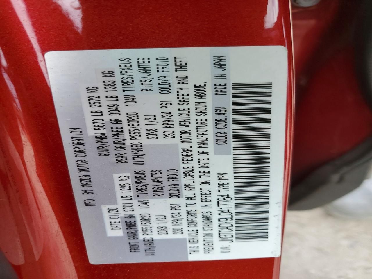 2020 Mazda Cx-9 Grand Touring