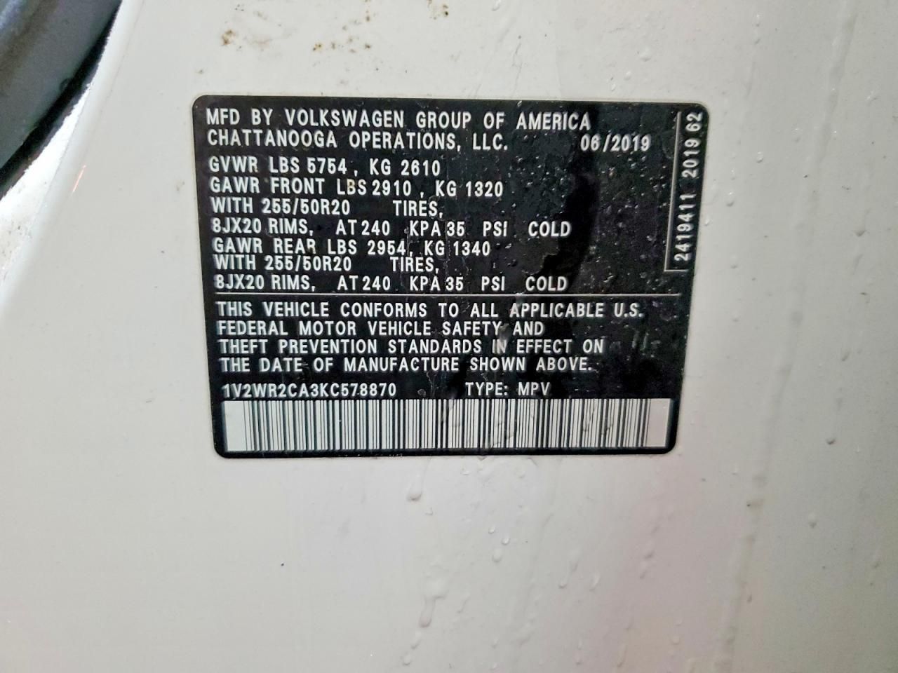 2019 Volkswagen Atlas se