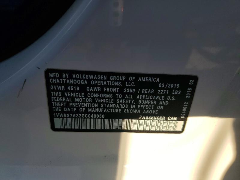 2016 Volkswagen Passat se