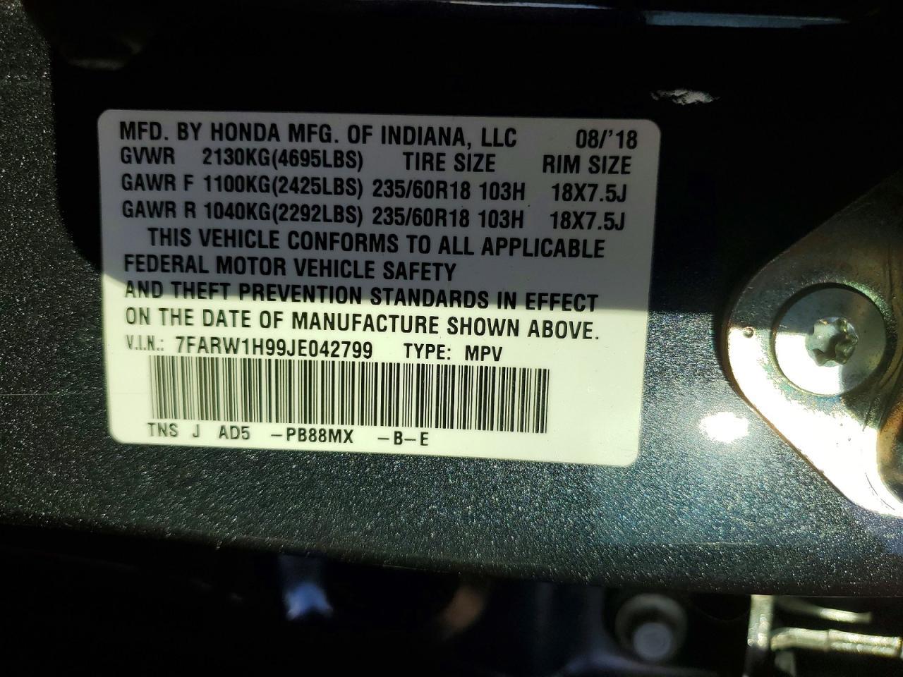 2018 Honda Cr-v Touring