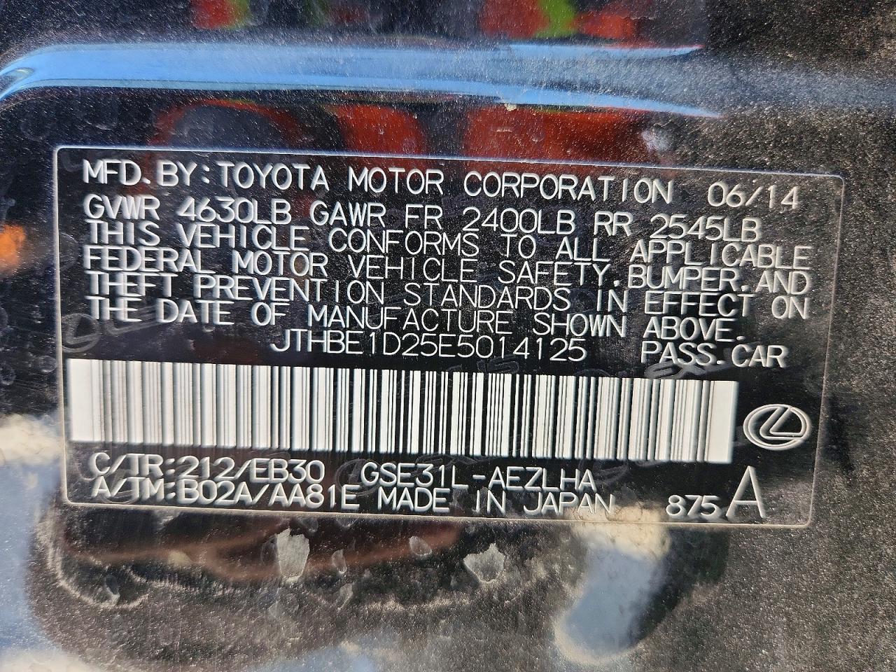 2014 Lexus Is 350