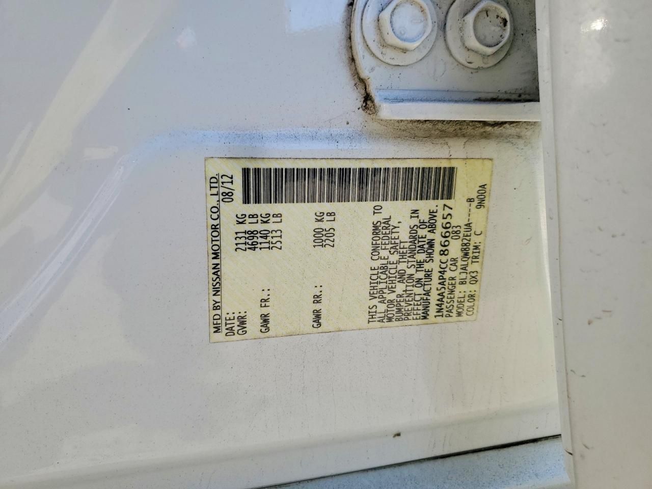 2012 Nissan Maxima s