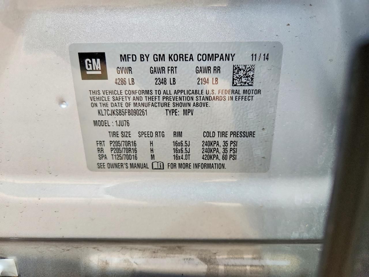 2015 Chevrolet Trax ls