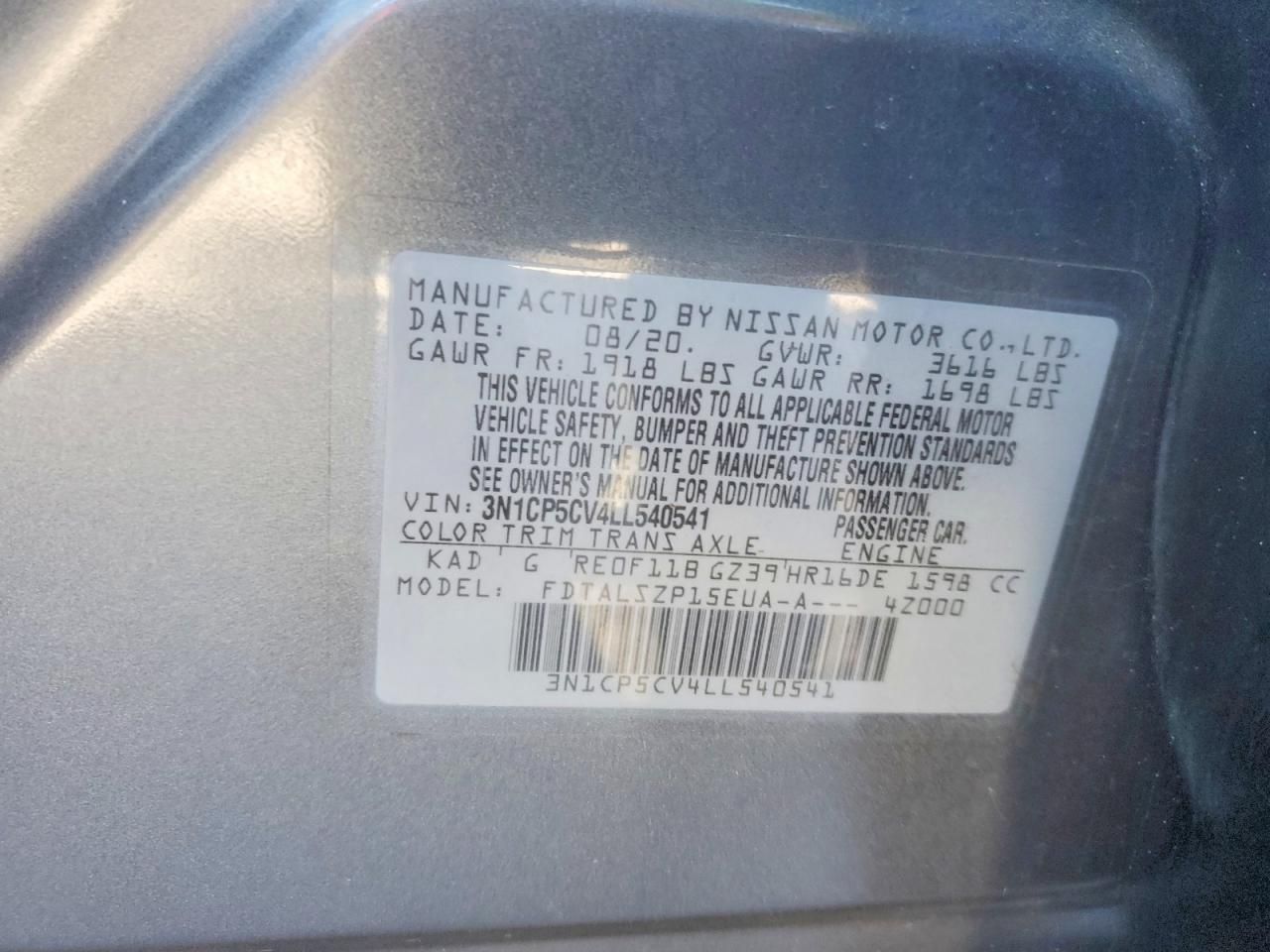 2020 Nissan Kicks sv