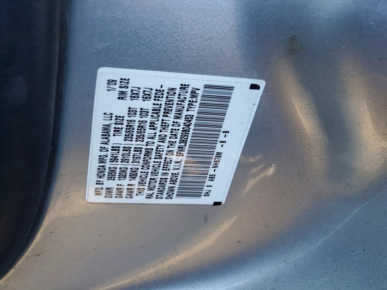 2009 Honda Odyssey lx