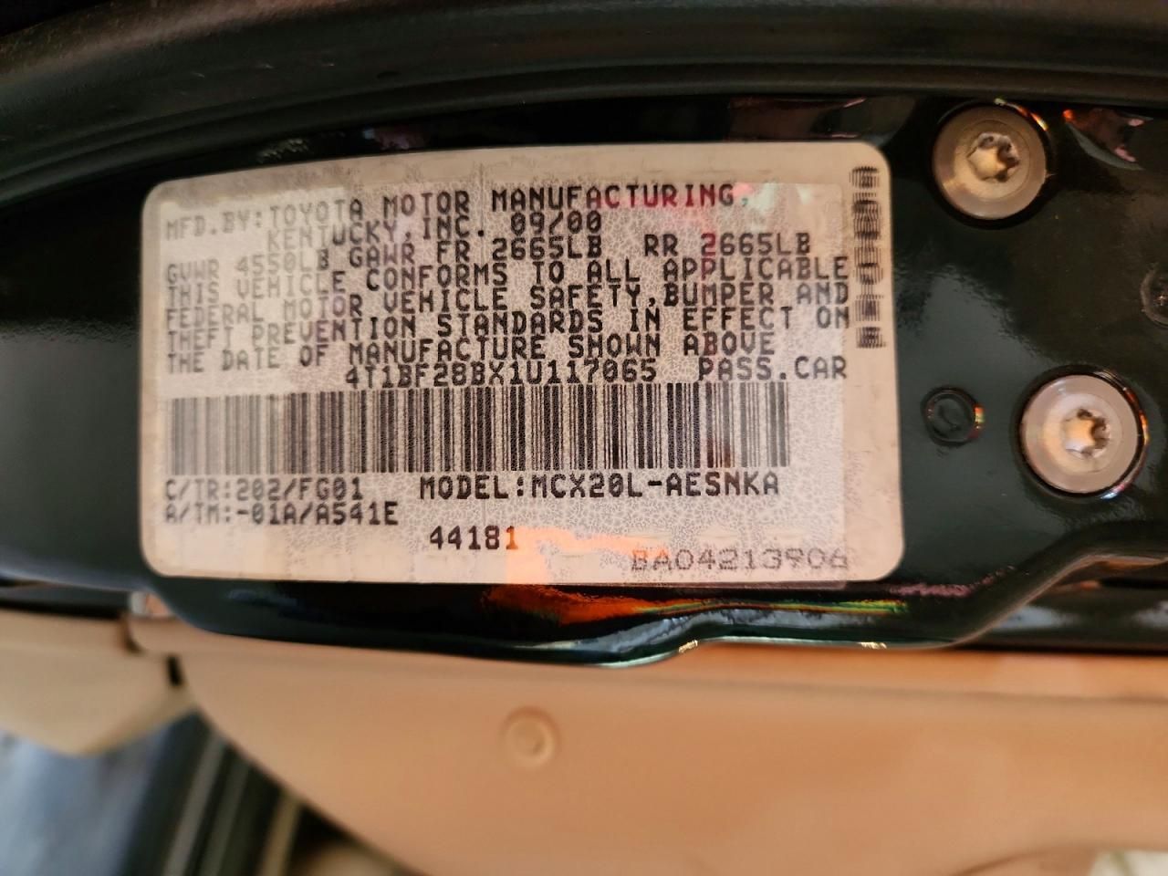 2001 Toyota Avalon xl