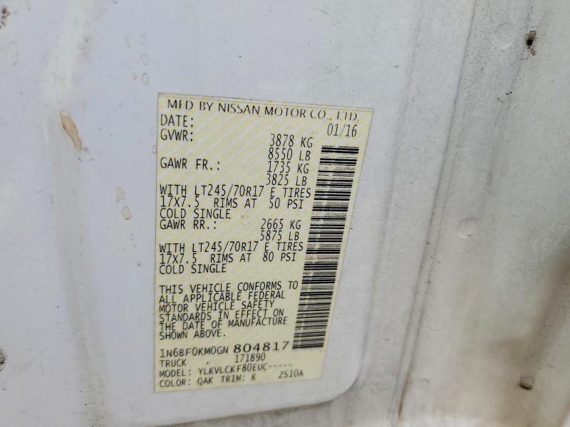 2016 Nissan Nv 1500 Delivery van