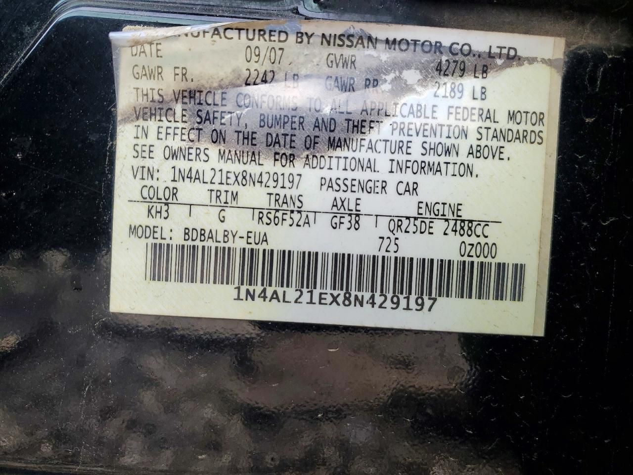 2008 Nissan Altima 2.5