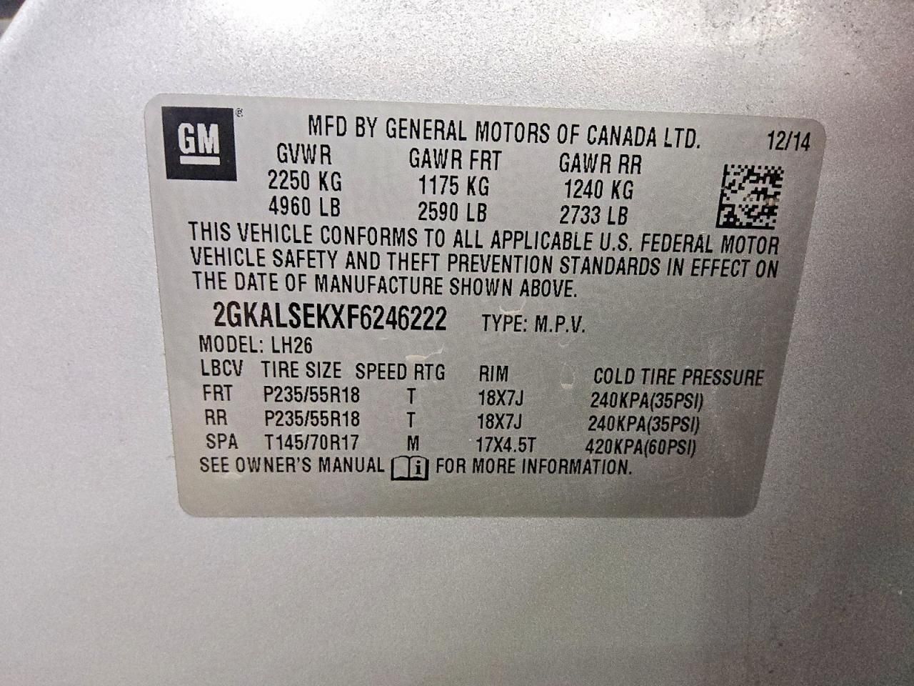 2015 GMC Terrain slt