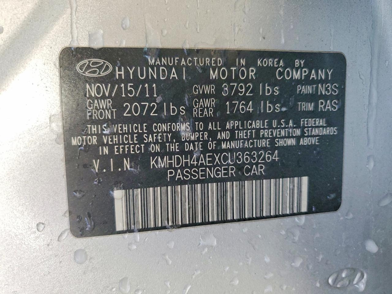 2012 Hyundai Elantra gls
