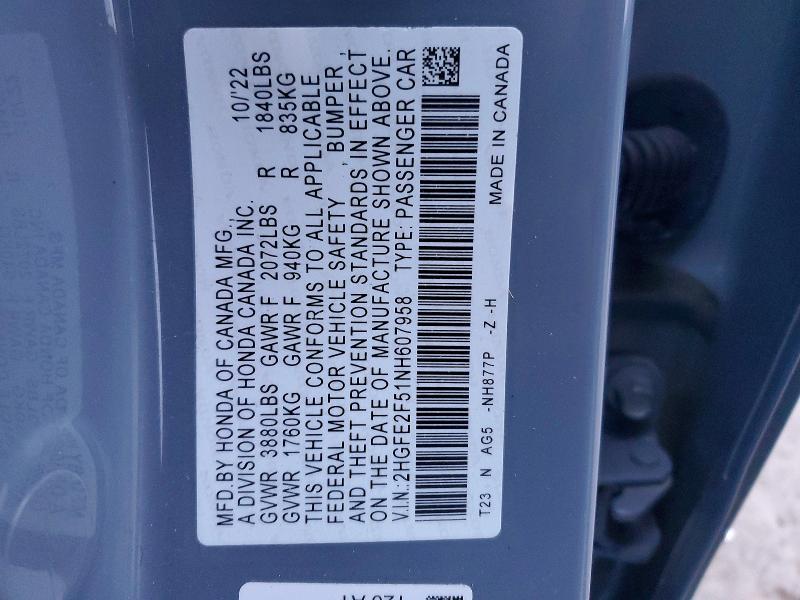 2022 Honda Civic Sport