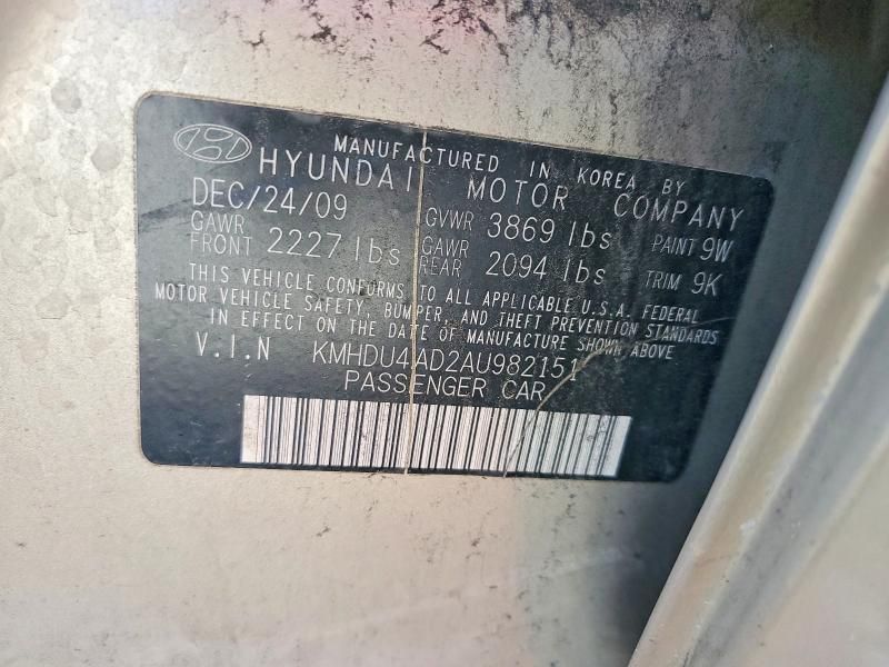 2010 Hyundai Elantra Blue