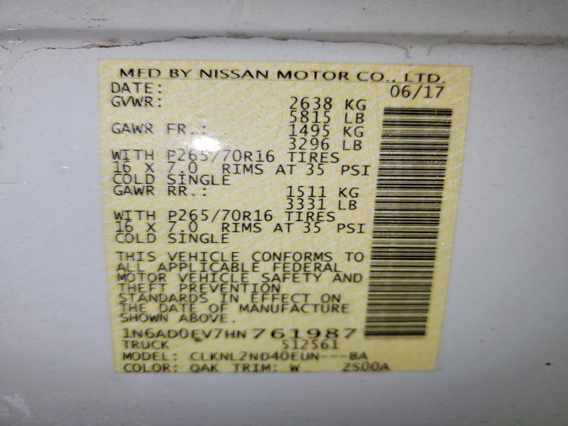 2017 Niss Frontier S
