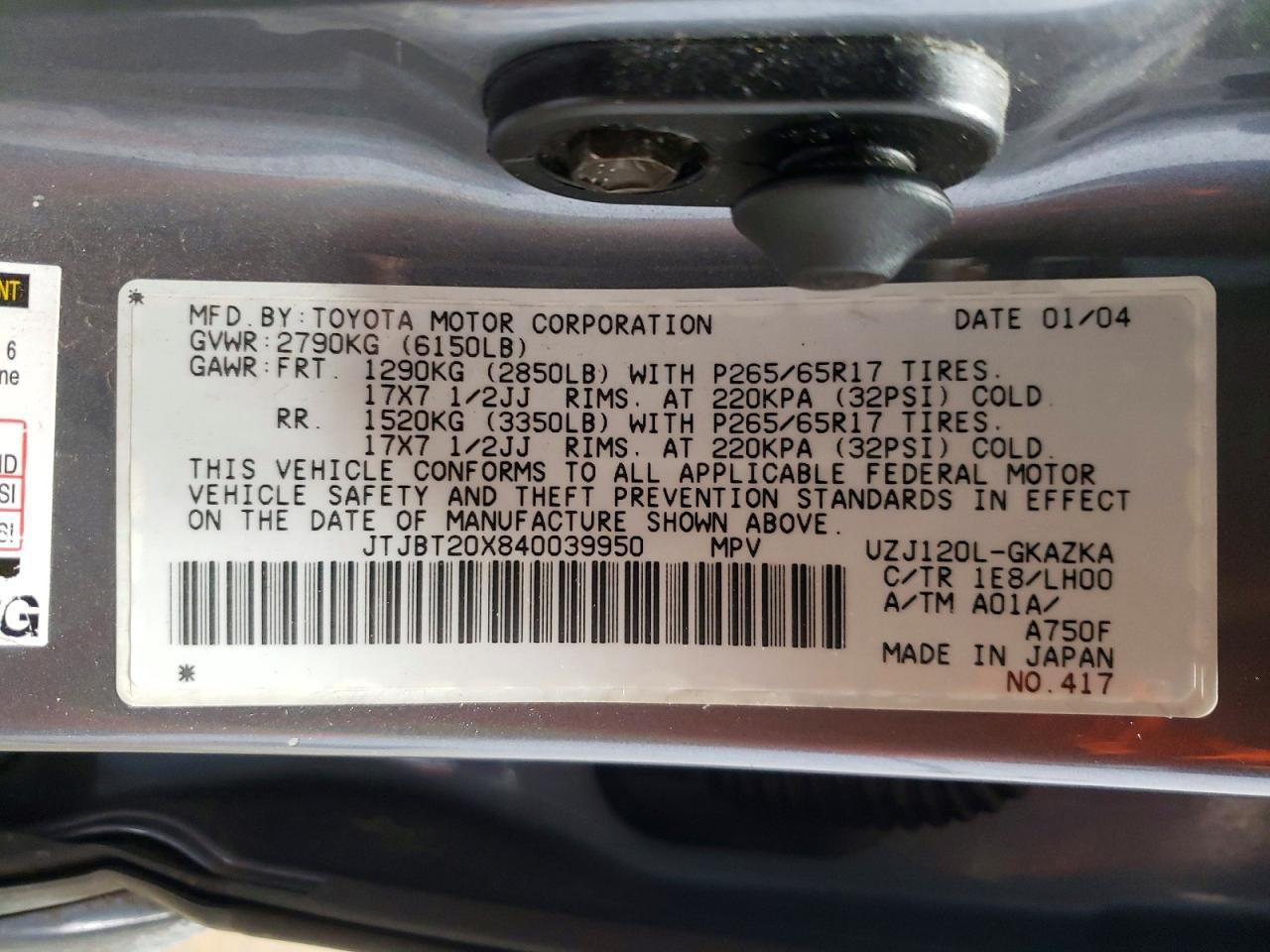 2004 Lexus Gx 470