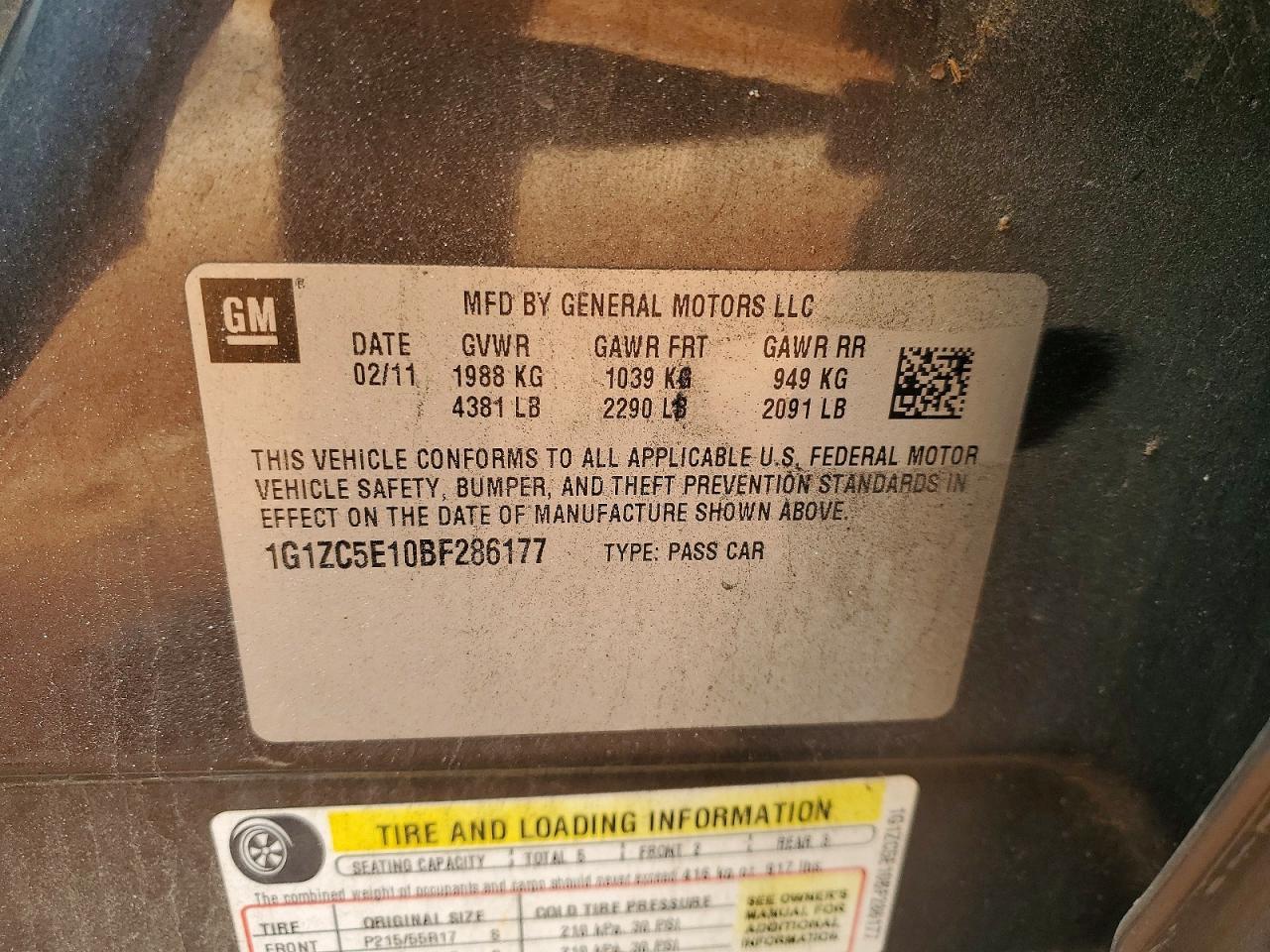 2011 Chevrolet Malibu 1LT