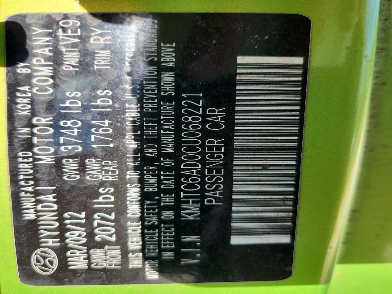 2012 Hyundai Veloster