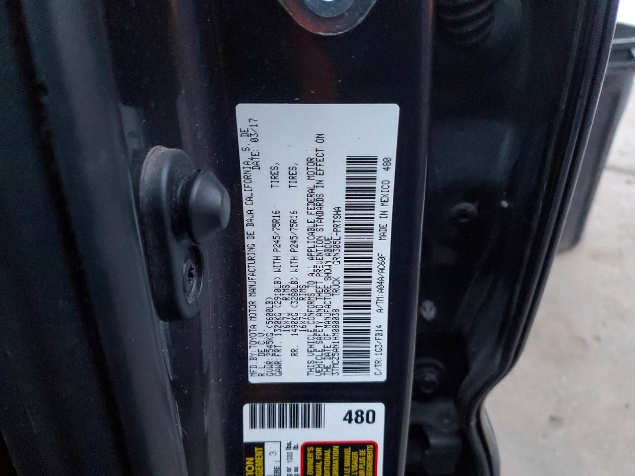 2017 Toyota Tacoma Double cab