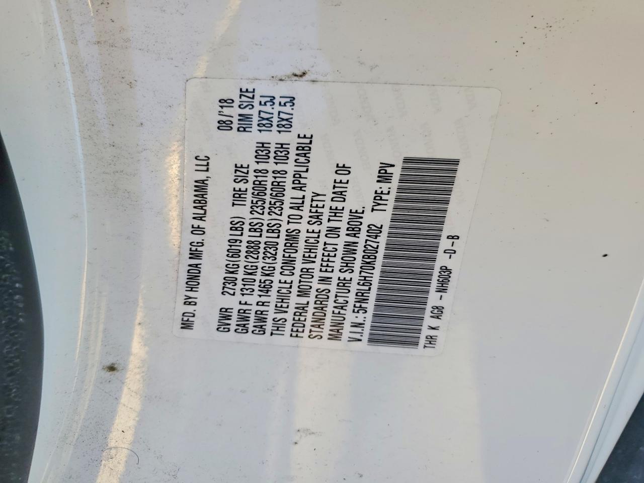2019 Honda Odyssey exl