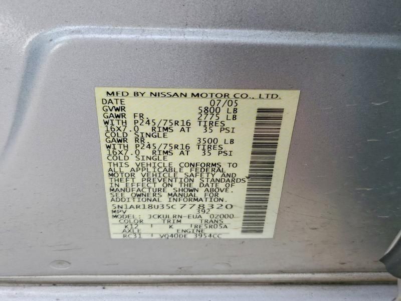 2005 Nissan Pathfinder le