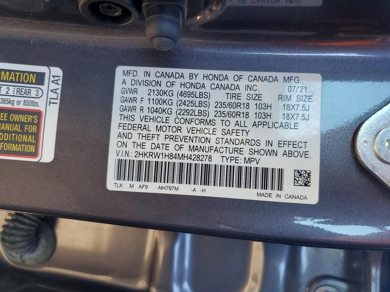 2021 Honda Cr-v exl